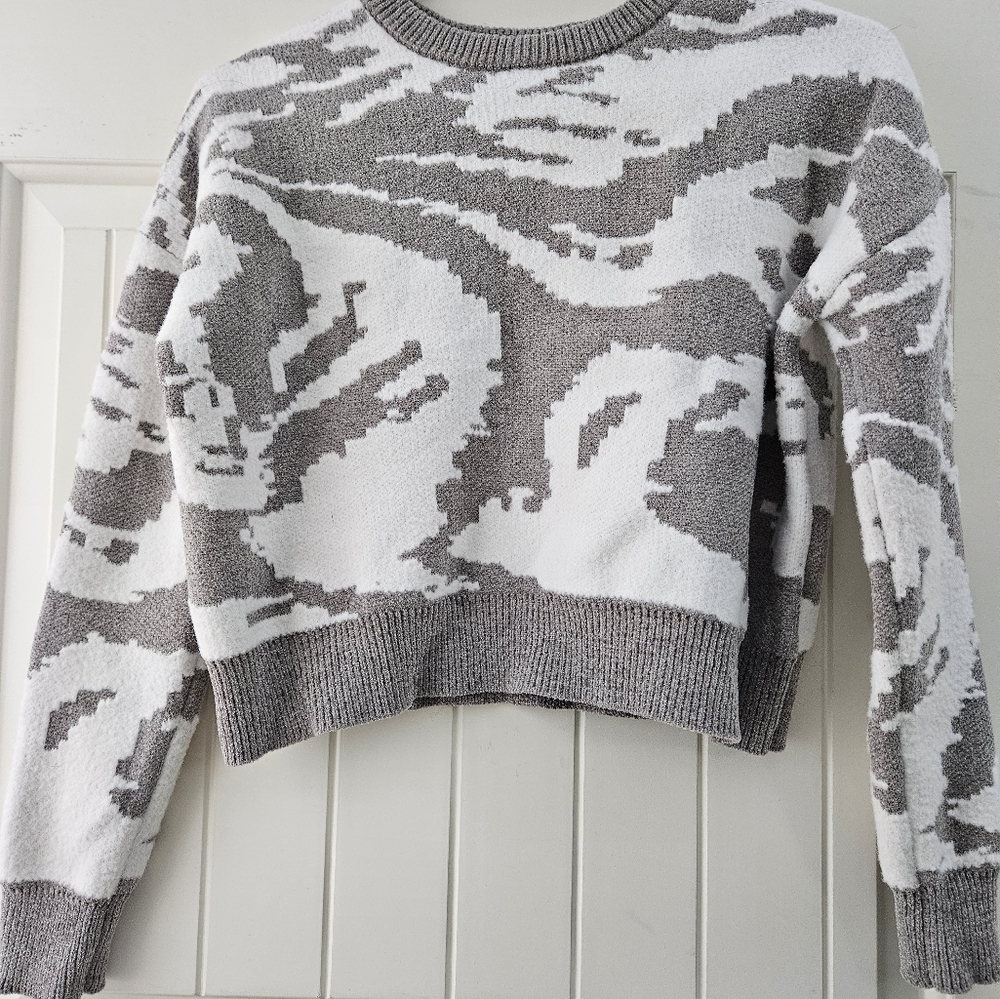 Gray and White Women's Sweater